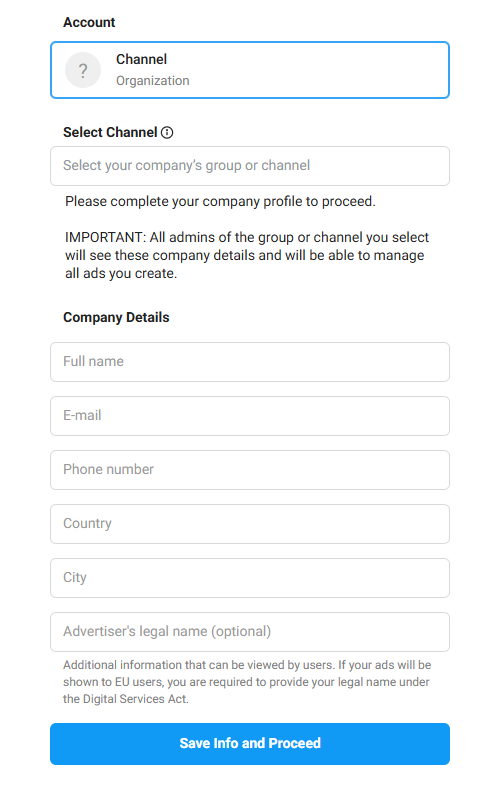 Telegran Business Account Setup